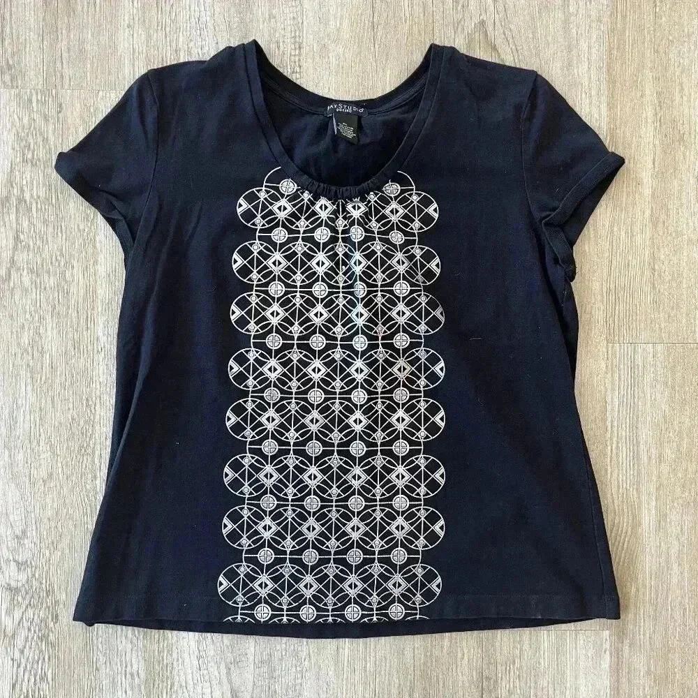 Womens Bay Studio Petite Black Top - LP